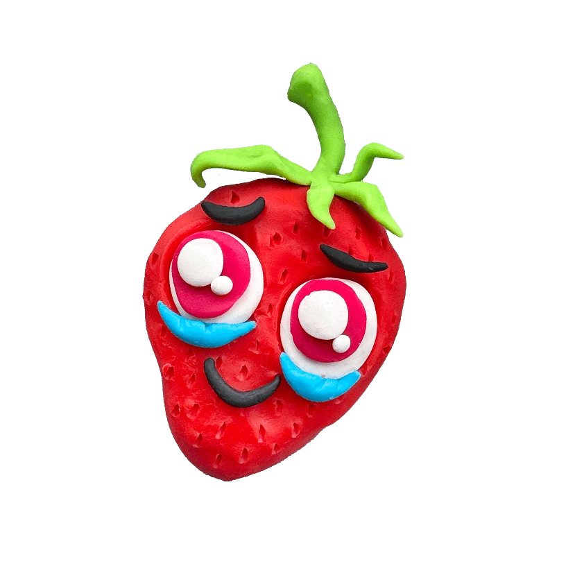Plasticine strawberry